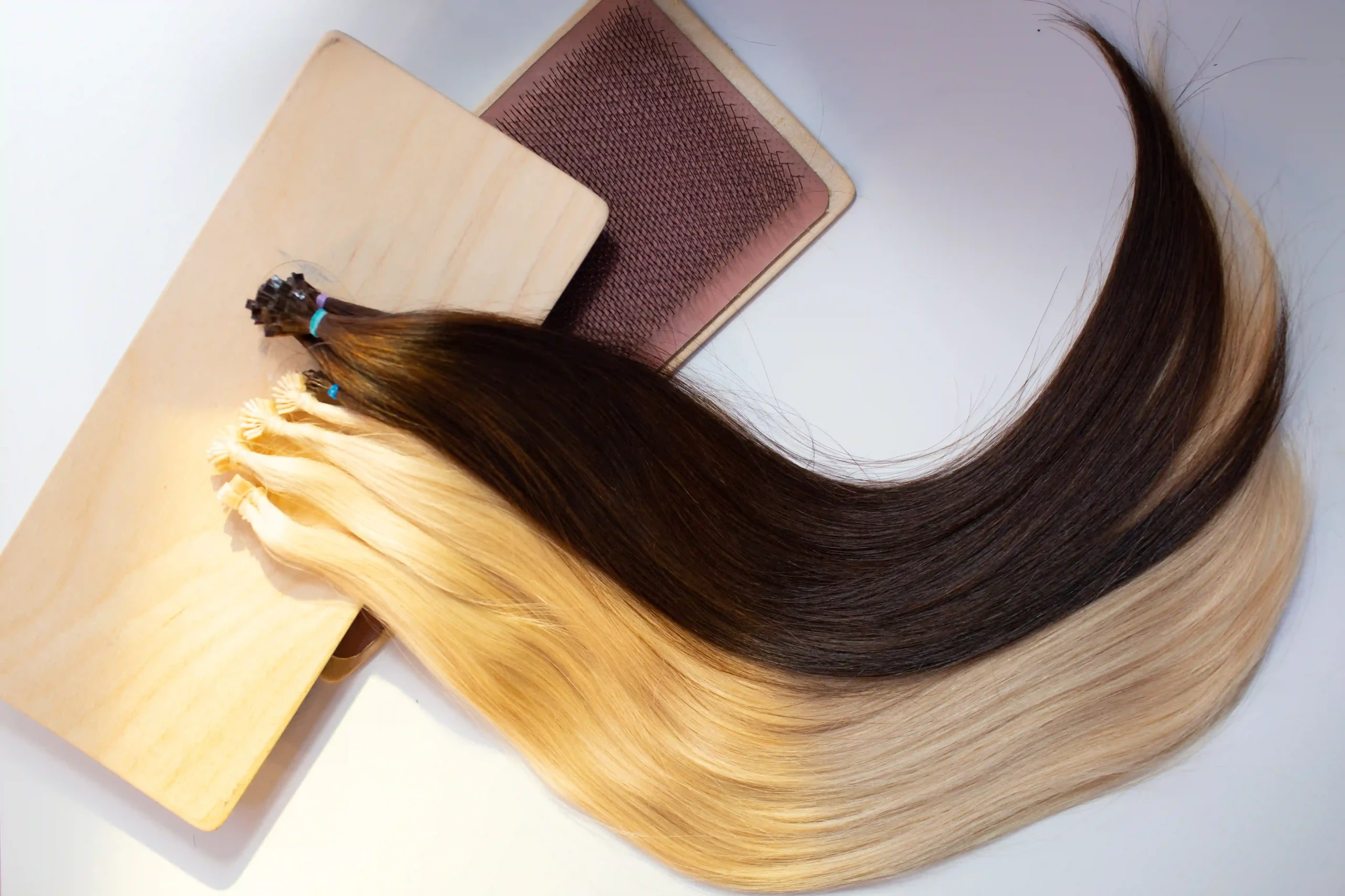 Microbead Hair Extension - Chestnut Brown Balayage | Human Hair